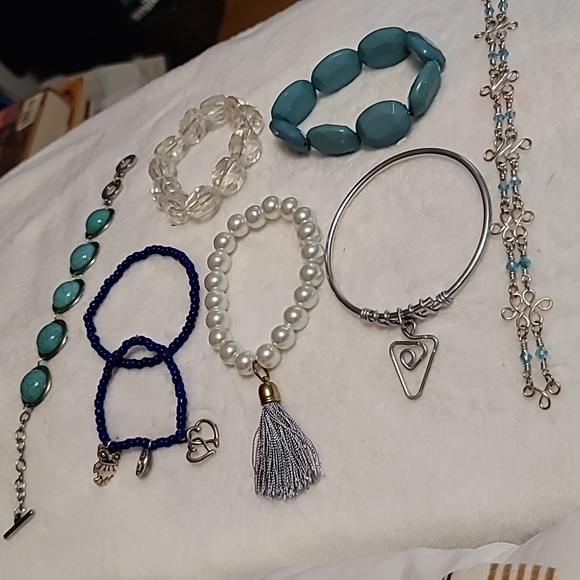 Bracelets in Blue (8 pieces) - Picture 1 of 12